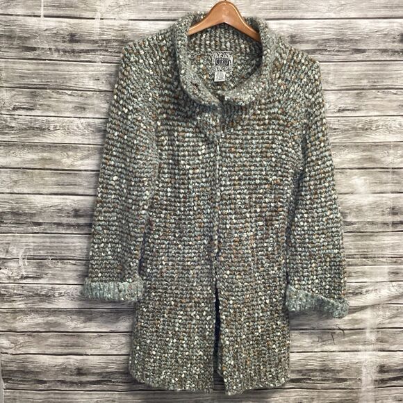 Curio Anthropologie Cardigan Sweater Women Petite Medium Multicolor Chunky Knit - Picture 1 of 7